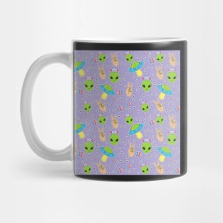 Aliens on Purple Mug